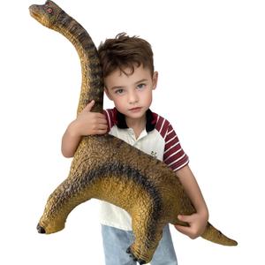 Big Brachiosaurus 32 inch, Dinosaur Toys for Kids 3-5, Large Dinosaur Toys for Kids Toddler Dinosaur Party Favors, Birthday Gifts for Boys Girls (Brown)