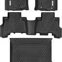 YITAMOTOR Floor Mats & Cargo Liner Set Fit for Toyota 4Runner 2024, Custom Fit TPE All-Weather Floor Liners 2013-2024 Toyota 4Runner 5 Passenger Model w/o Sliding Rear Tray, Black