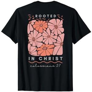 Colossians 2:7 Roots in Christ Scripture Christian Vintage T-Shirt Large 