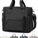 Black Lunch Box Bag for Women Men loncheras para mujer Lunch Tote Bag with Water Bottle Holder Shoulder Strap Adult Insulated Lunch Bags Boxes for Work (16.5L)