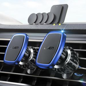 LISEN 2 Pack Magnetic Phone Holder for Your Car Mount 6 Military Magnets Car Phone Holder Mount Vent Cell Phone Holder Mount Vent Cell Phone Holder (Blue)