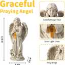 Angel Solar Garden Statues: 12.5 Cemetery Decorations for Grave Praying Angel Figurines for Outdoor Lawn Yard Patio Decor Memorial Gifts for Women