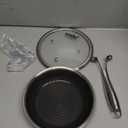 Honeycomb Stainless Steel Nonstick Frying Pan with Lid 7 Inch, Induction Cooktop Compatible Skillet, PFOA-Free Scratch-Proof, Dishwasher & Oven Safe, Stay-Cool Handle, Silver Kitchen Cookware