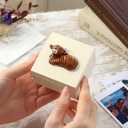 Christmas Highland Cow Trinket Keepsake Decorative Jewelry Box Gifts for Women Cow Lovers Themed Decor Decorations, Home Room Ring Earrings Necklace Organizer Holder Vintage Wooden Box