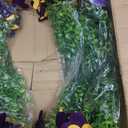 2 Set Artificial Outdoor Pansy Flowers with Hanging Baskets, 2 Hanging Baskets with 24 Pcs Silk Flowers for Spring Easter Decorations Porch Patio Home Decor (2, Purple, Yellow, White, Light Purple)