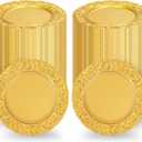 Gold Charger Plates Bulk 100Pcs - 13" Gold Chargers for Dinner Plates, Round Floral Embossed Decorative Charger Plate for Wedding & Event Kitchen Party Decoration