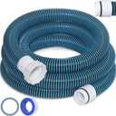 1.5" 15ft EVA Pool Professional Hose with External Male Threads for Above Ground Pools Pump Replacement Hose Pool Supply for Cleaner Kit Heavy Duty Hoses Filter Connection Hoses(Blue)