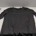 3/4 Length Sleeve Womens Tops V Neck Casual Tunic Loose Fit Basic Shirts Trendy Tops for Women 2025 (Large, Black)