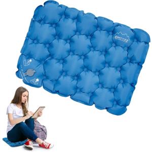 ONTYZZ Inflatable Seat Cushion Lightweight Stadium Seat Pad Travel Air Seat Cushion for Hiking Office Airplane Stadium Car (Blue)