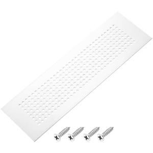PATIKIL 12 x 3 Inch Door Air Vent Cover, Aluminum Grille Ventilation Cover Louvered Diamond Hole with Mounting Screws for Cabinet Wardrobe Door, Silver