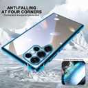 2 x for Samsung Galaxy S25 Ultra Case [Electroplating Protective] [Non-Yellowing Clear] Metallic Luster Soft Super Thin TPU Anti-Fall Case for Galaxy S25 Ultra,(Blue)