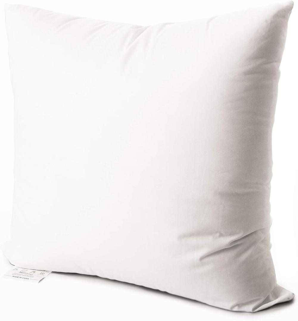 EDOW Luxury Throw Pillow Insert, Soft Fluffy Down Alternative Polyester Square Form Decorative Pillow Insert,Sham Stuffer,Cotton Cover for Sofa, Couch,Bed and Car. (White, 20x20)