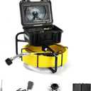 Sewer Camera, 20/50m, 7" Screen Pipeline Inspection Camera Waterproof IP68 w/12 Adjustable LEDs, DVR Function Have 32GB SD Card .for Sewer Line, Duct Drain Pipe Plumbing (98.4ft/30M DVR)