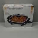 Toastmaster 12" Nonstick Electric Skillet - Deep Skillet Appliance with Glass Lid - Multipurpose Kitchen Cookware for Breakfast & More