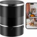 Security Camera Motion Activated with Bluetooth Speaker, 270 Viewing Angle, Dome Cams with Phone App, Hd 1080P, Wireless WiFi Nanny Cam for Home Offices Store(2.4G /5G) (Black)