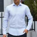 Mens Long Sleeve Formal Shirt Slim Fit Button Down Ideal for Office and Semi Formal Occasions (XX-Large, White)