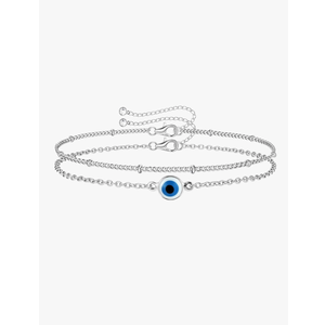 MILACOLATO 925 Sterling Silver Clasp Paperclip Chain Bracelets 14K White Gold Plated Solid Diamond-Cut Paperclip Chain Women Bracelet Adjustable Layered Satellite Beads Bracelets for Women