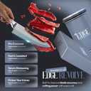 Rolling Knife Sharpener Kit, Magnetic 15 & 20 Angle Guides, Diamond & Ceramic Discs, Manual Rolling Knife Sharpener Tool for Razor-Sharp Kitchen Gadgets, Chef & Outdoor Knives (Gray Blue)