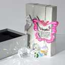 Sympathy Butterfly Crystal Suncatcher Gifts for Loss of Daughter Bereavement Gift Idea for Loss of Daughter Crystal Suncatcher Butterfly Rainbow Maker Window Hanging (Pink)