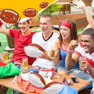 Jenaai 4 Pcs 8.27in Autograph Football Blank White Panels Mini Official Size 3 Autograph Footballs Customized Signature Team Balls Trophy for Rugby Game (Double Sided Blank)