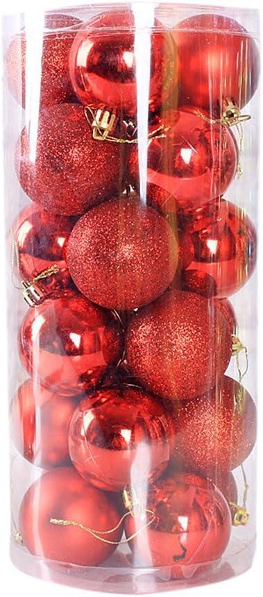 Christmas Balls Ornaments Shatterproof Pendants for Xmas Party Decorations Red