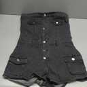 Quzzion Summer Jean Tube Top Jumpsuits for Women Trendy Cargo Denim Rompers Sexy, M