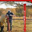 4ft Woven Wire Fence Stretcher Bar with 5 Wedges, Wire Stretcher Fence Suitable for Fixing Fences on Farms, Pastures, Garden Barriers (Red)