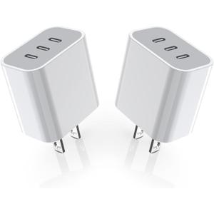 iPhone 16 Charger Block,USB C Charger [2 Pack] 35W 3-Port Wall Cube Fast Type C Charging Block PD Power Adapter for iPhone 16/16 Pro Max/15/15Pro/14/14 Pro/13 Pro Max/12/11, iPad,Galaxy,Pixel 4/3