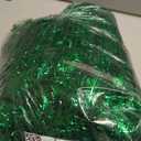 Ohiyoo 50 Feet Green Tinsel Garland Christmas Foil Tinsel Garland Decoration Metallic Banner Wall Hanging Streamers for Christmas Tree Birthday Party Decorations (3.54" x 50', Green)