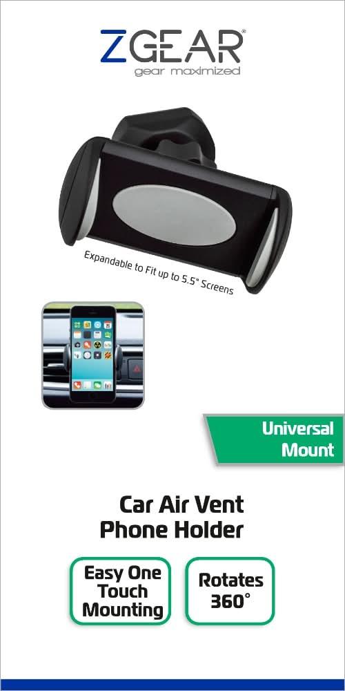 ZGear Car Air Vent Phone Holder, Black/Gray