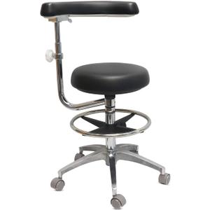 Round Rolling Stool with Seat and Footrest Dental Chair with Rotatable Armrests for Dentist Office Shop Home