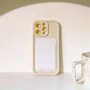 Lovmooful Compatible for iPhone 13 Pro Max Case Cute Color Card Holder Design for Girls Women Soft TPU More Shockproof Protective Girly for iPhone 13 Pro Max Case-White