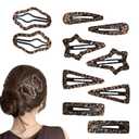 10 Leopard Print Hair Clips, Snap on Hair Clips, Animal Print Hair Clips, Girls Hair Clips, Leopard Print Hair Accessories, Leopard Print Geometric Hair Clips, Women's Headpiece