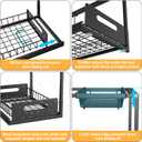 Double Drawer Under Sink Organizer, Pull Out Cabinet Organizer2-in-1 Large Volume 2 Tier Slide Out Sink Shelf for Kitchen Storage and Organizers, Black