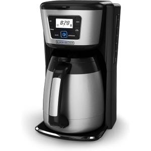 BLACK+DECKER 12-Cup Thermal Coffee Maker, Keep Coffee Hot with Insulated Stainless Steel Carafe, Digital Controls, Easy to Clean.