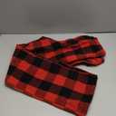 Pajama Pants for Boys Girls, Thick Flannel Kids Plaid Pajamas Lounge Pj Bottoms with Drawstring Pockets for Sleepwear Black and Red Buffalo Plaid, 14-16 Years