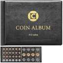 Coin Collection Book Holder Albums for Collectors, 312 Pockets Binder for 20 25 27 30 38 46mm. Coin Collecting Supplies Storage Holders for Silver Dollar, Penny, Bill Commemorative-Black