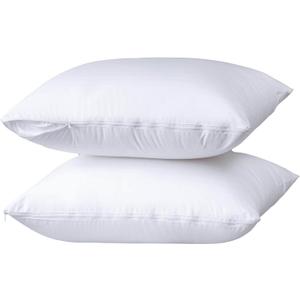 Kingnex 2 Pack Waterproof Feather Proof Pillow Protectors with Zipper on Long Side Standard Size Down Proof Striped Bed Pillow Cover