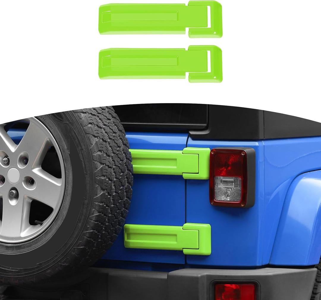 RT-TCZ for Jeep JK Tailgate Hinge Cover Trim Green for Jeep Wrangler JK JKU 2007-2017 Green Exterior Accessories 2pcs