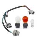Tail Light Wiring Harness with 3 Bulbs Compatible with Toyota Tundra 2007-2014, Left or Right Rear Lamp Taillight Wiring Socket Replace 81555-0C070 815550C070