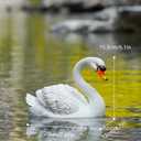 White Resin Swan Figurine, Floating Simulation Swan Statue for Garden Pond, Realistic Garden Animal Sculpture Ornament for Balconies and Terraces