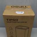 TIPGO Bathroom Trash Can with Lid, 2.1 Gallon / 8 Liter Small Garbage Can, Press Top Bin, Stainless Steel Wastebasket with Pop-Up Lid for Bedroom, Living Room, Office (White)