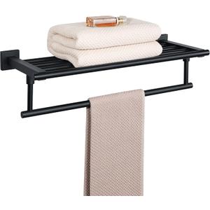 Alise 20 Inch Towel Racks for Bathroom Wall Mounted,Bathroom Towel Rack with Tower Bar,Double Towel Racks for Bathroom,SUS304 Stainless Steel Bathroom Towel Holder Matte Black