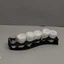 6 Pack Shot Glasses with Holder, 1.2 oz Heavy Base Shot Glass Set, Clear Glass Serving Tray, for Restaurant, Bar Party (Black)