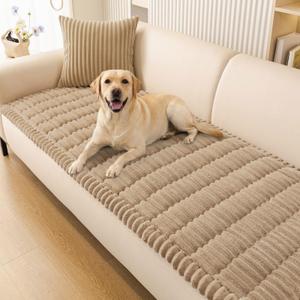 Smiry Couch Cover for Dogs, Non Slip Washable Sofa Protector for Pets, Soft Furniture Cover for Pet, Stylish Sofa Covers, Cozy Protect Against Fur, Dirt & Everyday Messes (Khaki, 27.6" x 47")