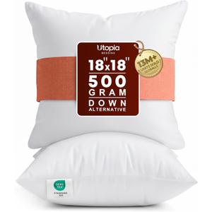 Utopia Bedding 18x18 Pillow Inserts, White Throw Pillows for Couch, 2 Pack