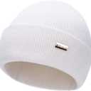 jaxmonoy Knit Beanie for Men Women Cuffed Thick Warm Unisex Knitted Winter Hat Slouchy Skull Beanies Cap (White)