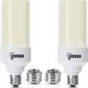 2-Pack 80W Led Corn Light Bulb,800W Equivalent 5000K Daylight 12000 High Lumen Super Bright E26/E39 Base Led Bulbs, Replace Metal HID CFL Leds Corn Bulb for Outdoor Indoor Commercial led Lighting (White)
