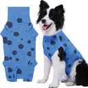 Large Dog Surgery Recovery Suit for Male/Female, Post Surgery Protective Wear with Pee Hole, Unisex Pet Surgical Vest for Wound Care, Spay/Neuter Healing(Blue)