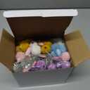 24 Pack Easter Egg Fillers with Easter Bunny Plush Easter Eggs with Toys Inside, Mini Easter Stuffed Animals Easter Eggs Hunts Party Favors Easter Basket Stuffers for Kids Toddler Teens Boys Girls